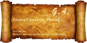 Georgijevits Antal névjegykártya